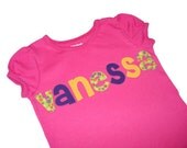 Personalized Shirt, Custom Girls Birthday T-Shirt, Onesie or Bodysuit with Appliqued Name, Kids/Childrens/Toddler/Baby Clothes