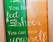 Dr. Seuss Wooden Sign "You can steer yourself..." 12x24 ready to hang, Nursery or playroom
