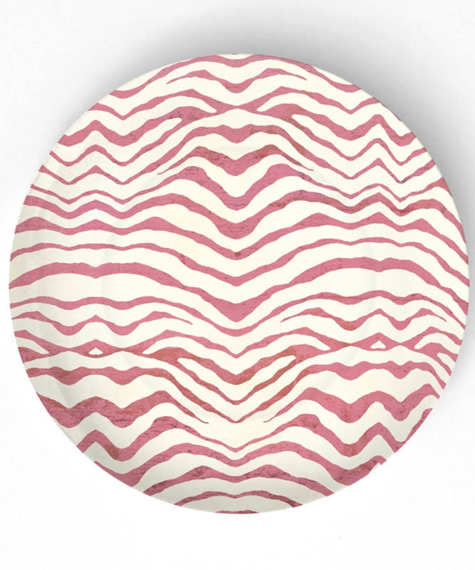 Zebra stripes in Rose Pink - reproduced on 10 inch Melamine Plate