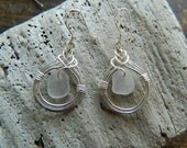 Celtic Sterling Silver Sea Glass Earrings