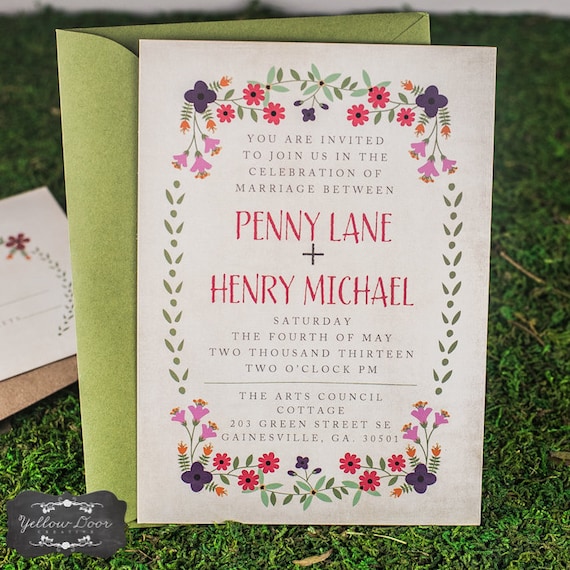 Wedding Invitation / / Rustic Invite Set / / Earthtones Fall Wedding Set / / Floral Burlap & Lace Il_570xn
