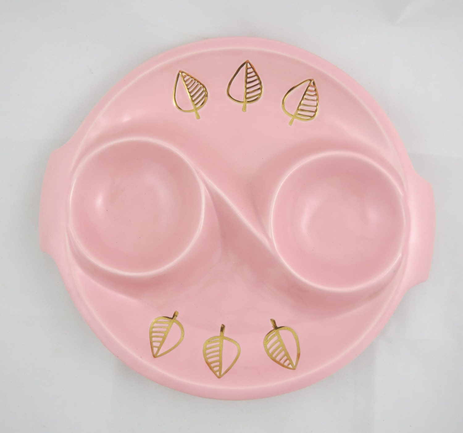 Miramar California Pottery, Mid Century Chip and Dip Tray, 178, pink