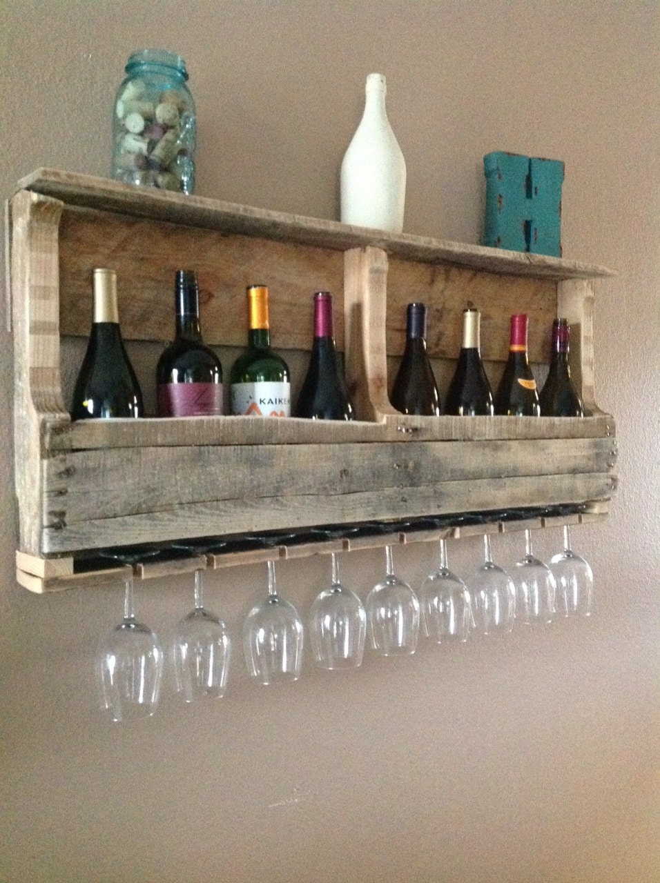 Reclaimed Wood Wine Rack - SALE THIS WEEK. 20.00 Off 