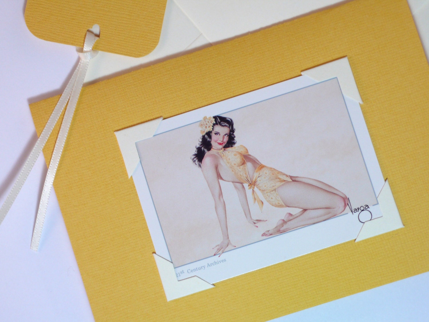 Hawaiian Pin Up Retro PinUp Aloha Greeting Rockabilly Card Hula Girl