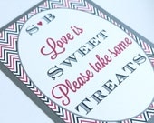 Love Is Sweet Modern Chevron Candy Buffet Dessert Bar Sign For Wedding, Bridal Baby Shower 8x10 Il_170x135