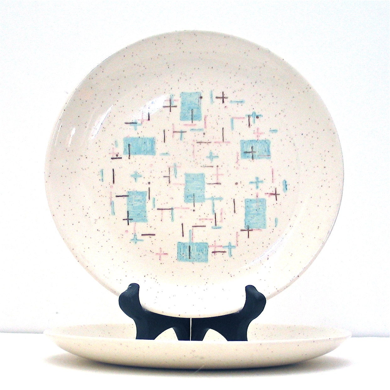 Metlox Vernonware Heavenly Days 7" Plate Geometric Atomic Retro 1950s 1960s Ceramic ANTIQUE/VINTAGE