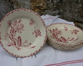 Vintage Gien dinnerware , set of 6 plates
