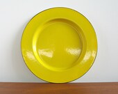 Arabia Finel Finland Yellow Enamel Plate Platter in Yellow / Kaj Franck Design / Mid Century Modern