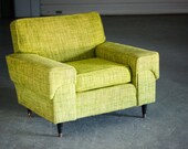 Vintage Mid Century Modern Grass Green Club Chair