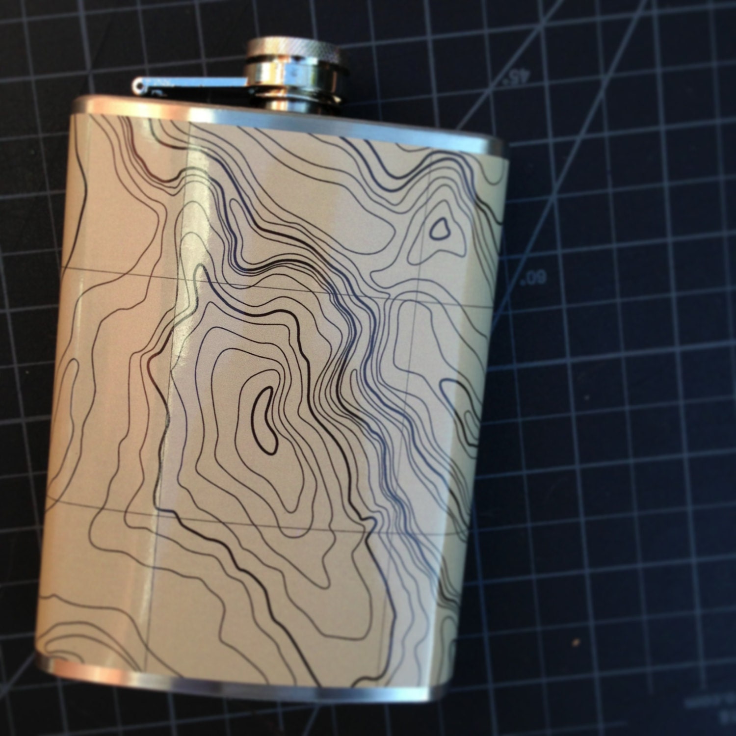 Topographic Map Nature Stainless Steel Hip Flask