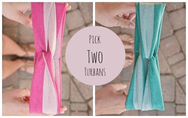 Turban Headbands // YOU Pick Two // 3 Color Choices // Women's Summer Headband // Beautiefull Things