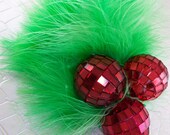 Crazy Gaudy Holly Christmas Feather Fascinator