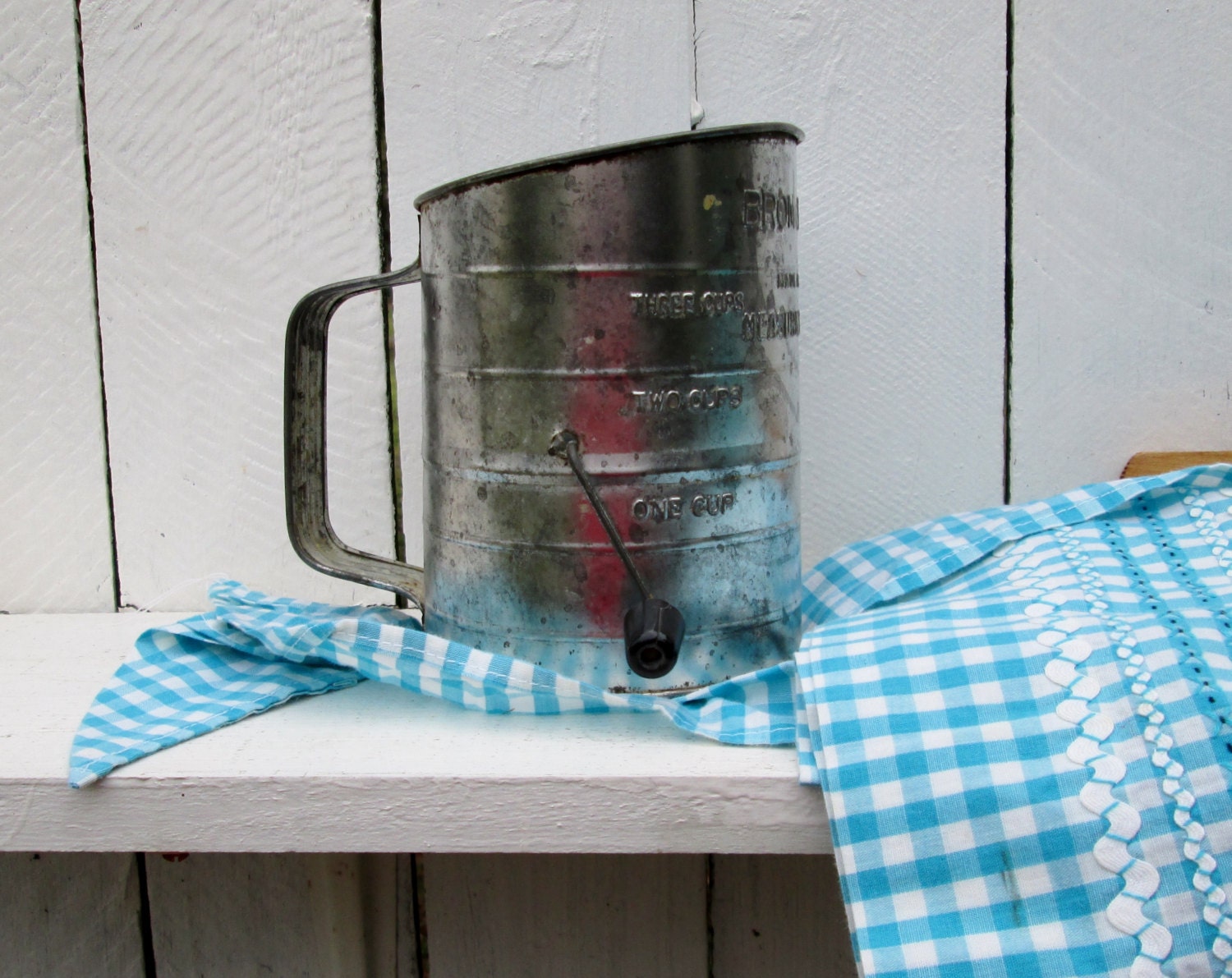 Vintage Bromwell's Measuring Sifter 3 Cup Flour Sifter