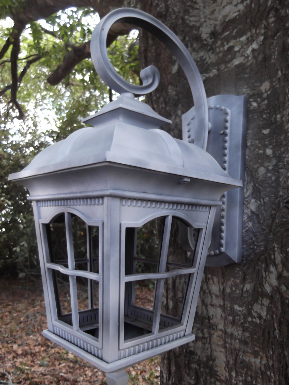 upcycled vintage lantern bird feeder, candle holder. wedding light, metal lantern