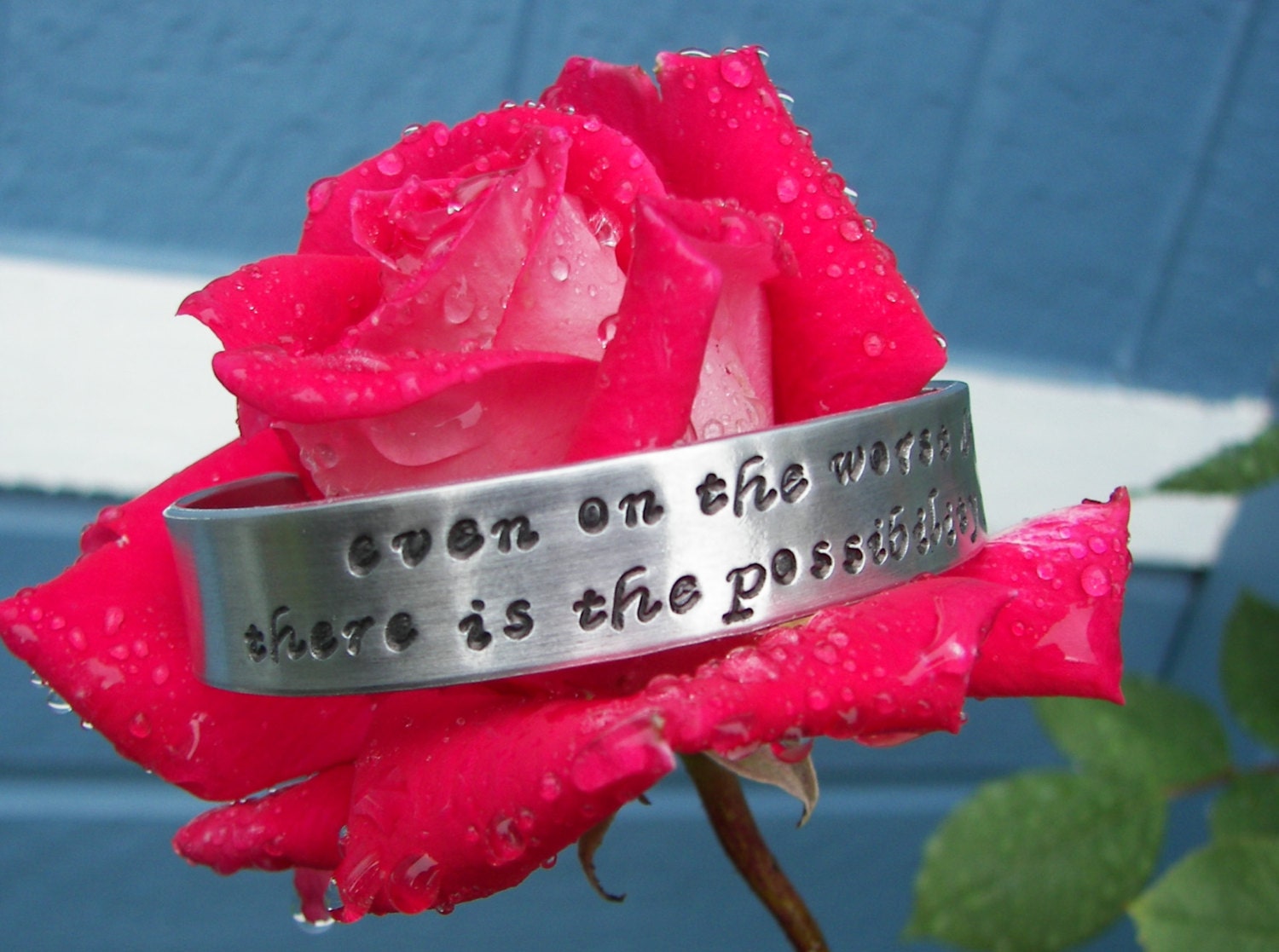 Hand Stamped Bracelet Inspirational Quote