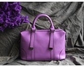 Leather Tote Bag - Briefcase - Shoulder Bag - Handbag - Satchel - Messenger Bag - Doctor Bag - IPAD Bag  - Lady Bag in Purple