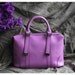 Leather Tote Bag - Briefcase - Shoulder Bag - Handbag - Satchel - Messenger Bag - Doctor Bag - IPAD Bag - Lady Bag in Purple