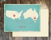 Two Countries, Two Hearts, One Big Celebration - Wedding Thank you Card
