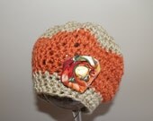 Photo Prop Hat, Baby Girl Cloche, Brown Newborn Hat, Newborn Baby Cap, Tan Baby Cloche, Baby Winter Hat, Infant Flower Hat, Crochet Cap