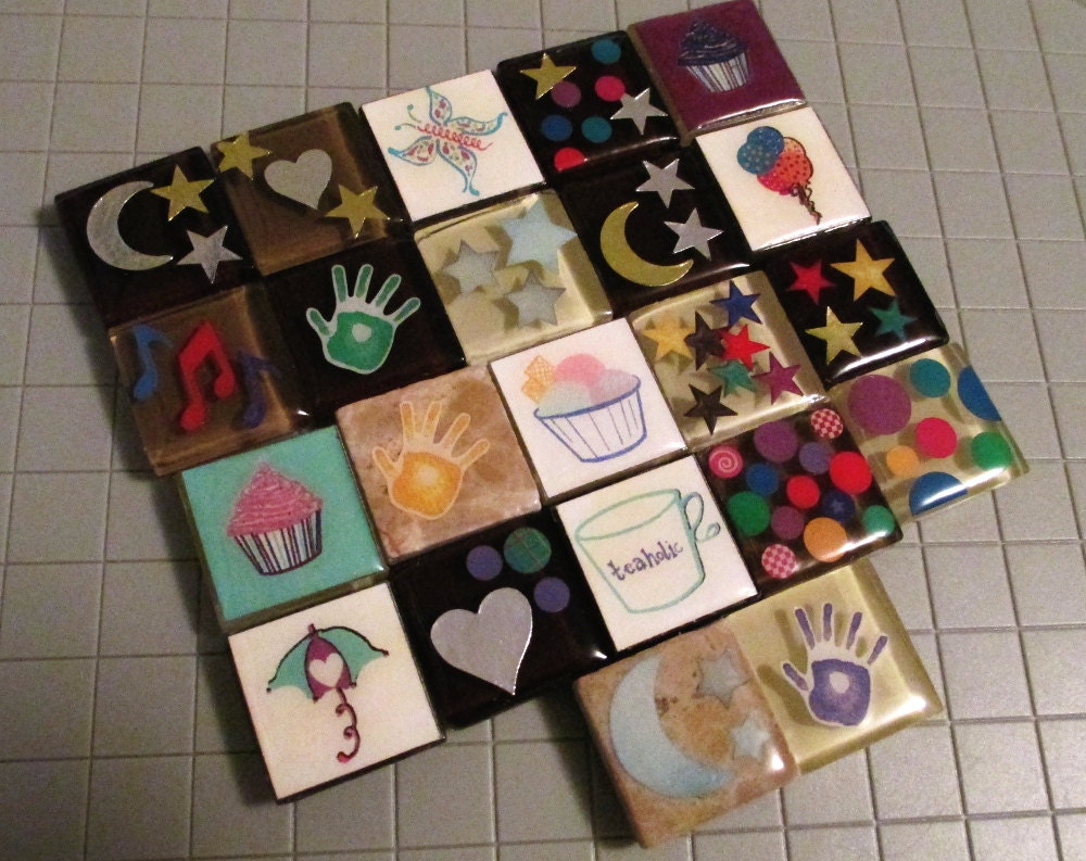 On Sale: Huge Variety Set of Mosaic Tile Magnets