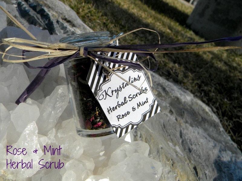 Rose and Mint Herbal Body Scrub Reiki blessed