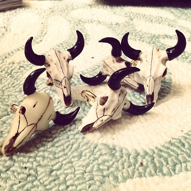 Buffalo Skull Adjustable Ring