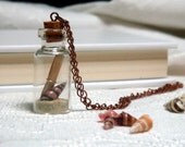 Bottle Necklace, Message in a Bottle, Beach Wedding Jewelry, Friendship Necklace, Keepsake, Secret Message, Personalized Gift
