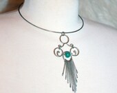 Vintage Peruvian Wire Collar Pendent Necklace Tribal Boho Necklace Peru