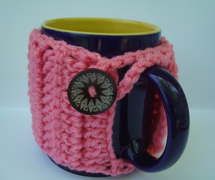 Mug Cozy - Mug Warmer - Mug Hug - handmade crochet - Perfect Pink