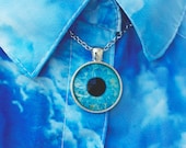 Blue Eye Necklace / Eye Pendant / Eye Jewelry / Human Iris Necklace / Third Eye