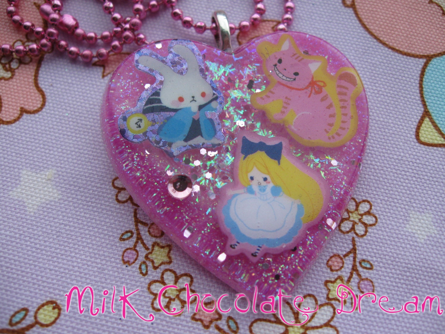 Kawaii Alice in Wonderland Resin Necklace