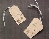Set of 5 GIFT TAGS: Hand Cut Art Deco Design