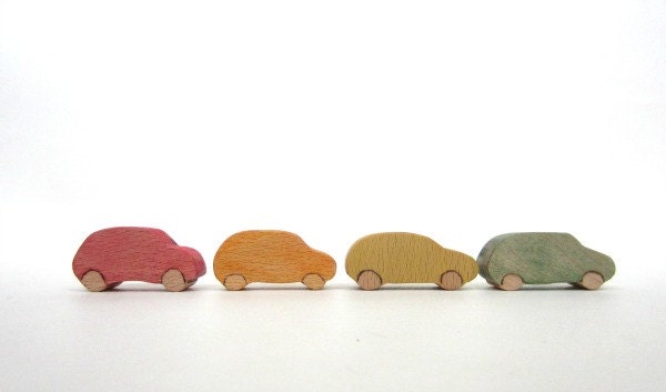 Set of 4 Wooden Toy Cars - Wood Toy Cars