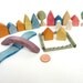 Little Wooden Rainbow Village - Tiny Wooden Village - Miniature Village