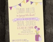 Bridal Shower Invitation - Vintage Mason Jar Flowers - purple, poster style, flowers, floral - Baby, Birthday, Party (DIY Digital Printable)