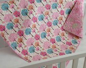 Whole Cloth Quilt with Colorful Trees and Flowers