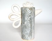 Crown Teapot, ceramic stoneware sculptural art pottery tea pot in stormy grey skies weddings table settings present gift