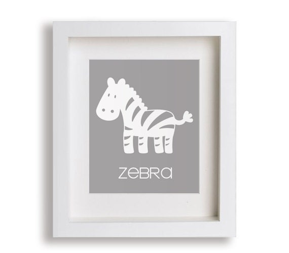 Baby's First Art Print - Zebra 8x10 - Baby's Nursery, Nursery Decor, Nursery Wall Art, Children's Wall Art, Playroom Decor