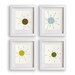 Mid Century Modern Starburst Circle Art Prints - Set of four 5x7s (metro) - gift idea, dorm decor, home decor, wall decor, retro wall art