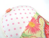 Lavender Flax Seed Heating Pad, Peach, Yellow Paisley Floral CrampCake, Natural Handmade Heat Pack