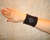 Crochet black bracelet Arm Wrist Cuff Wristlet sommer jewelry