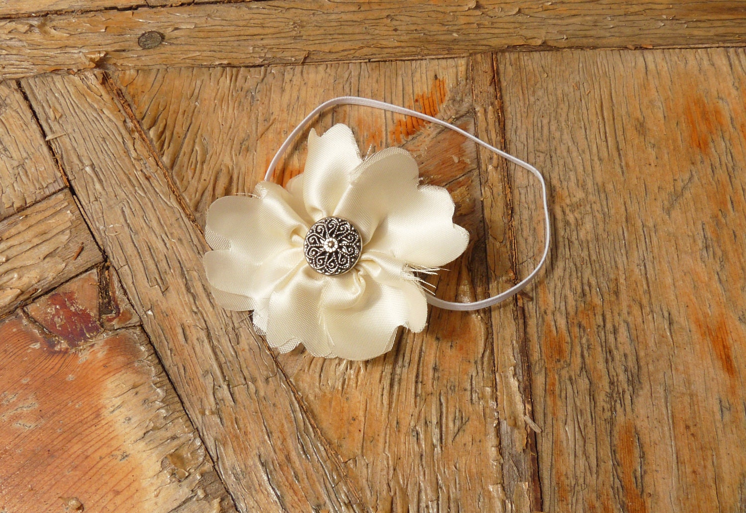 newborn girl, newborn photo prop, flower headband, vintage headband