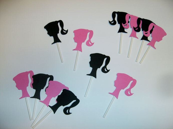 Barbie Silhouette Die Cut Cupcake Toppers (24pcs) birthday party