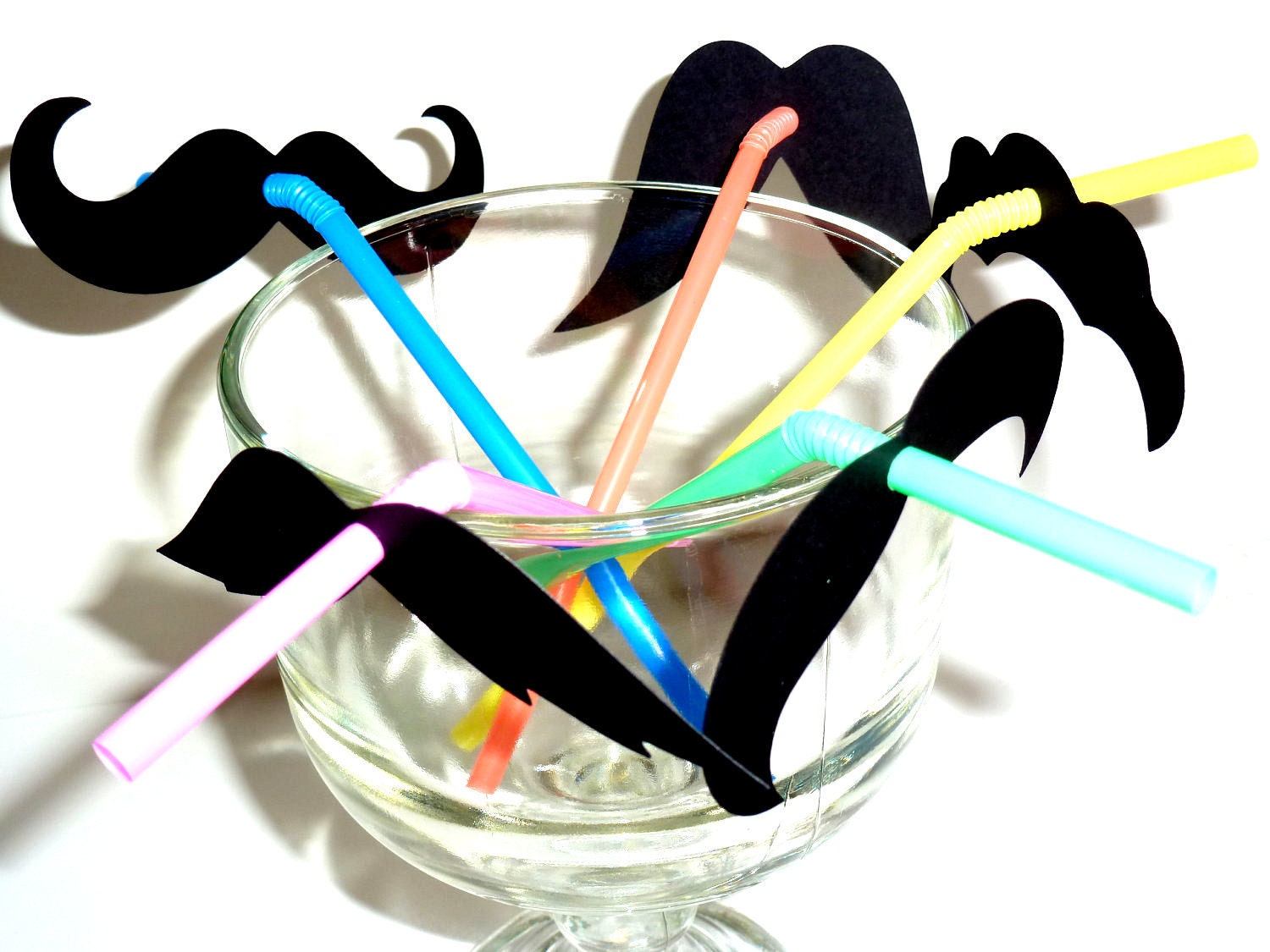 30 Mustache Moustache Party Straws