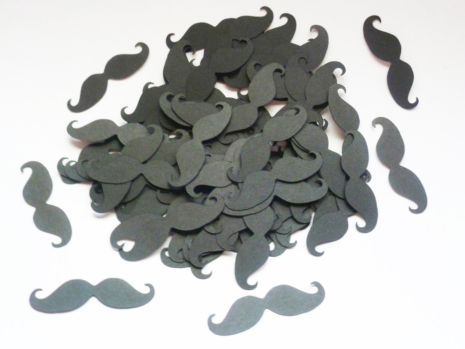 100 mustache moustache party photo prop photobooth birthday party cut outs - 2 Inch Confetti - Die Cuts Made to Order