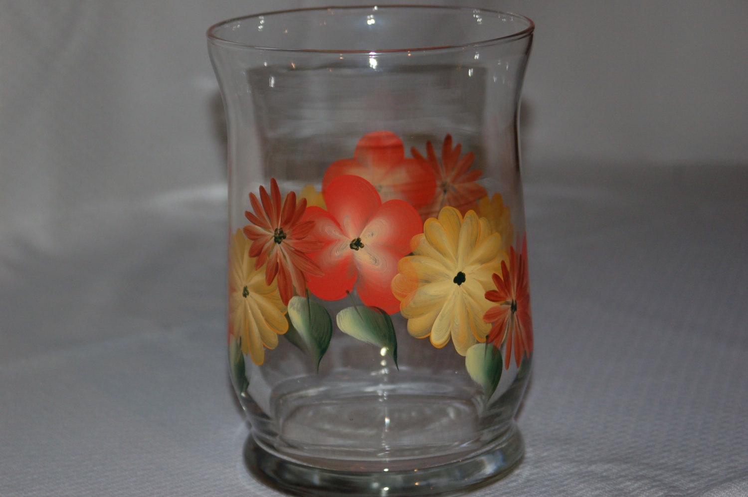 Petal Flowers Hand Painted Glass Vase