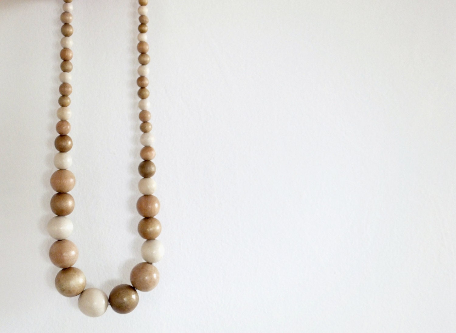 Wood necklace / Geometric wood necklace / Natural wooden necklace / Wooden beads necklace