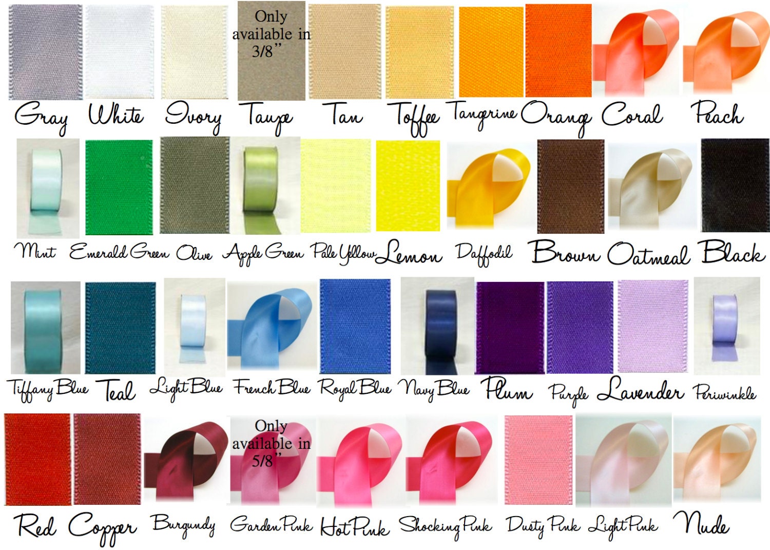 RIBBON COLOR OPTIONS
