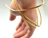 Gold Bangles, Statement jewelry bracelets, set of 3 gold plated stacking bracelets