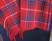 Vintage red plaid blanket